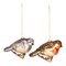 Melrose 12ct Orange and Silver Bird Figurine Christmas Ornaments 4.25"